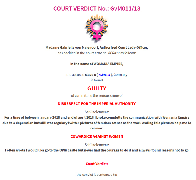 Court Verdict no.GvM011/18