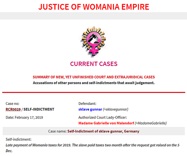 New Womania Court Case no.RCR0029