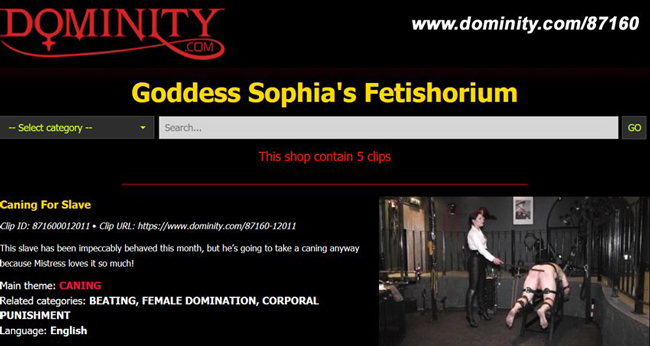 New shop on dominity.com - Goddess Sophia