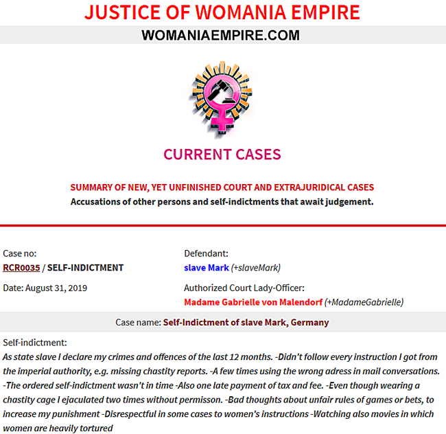 New Womania Court Case no.RCR0035