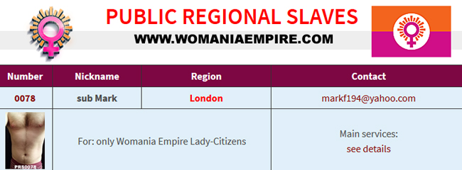 New Public Regional Slave of Womania Empire!