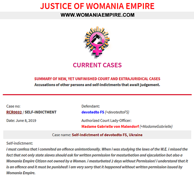New Womania Court Case no.RCR0032