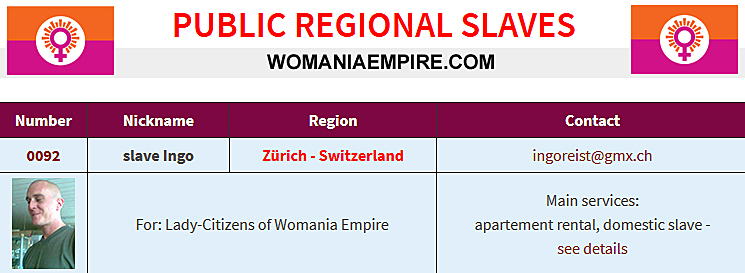 New Public Regional Slave of Womania Empire!