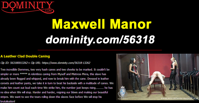 MISS SUZANNA MAXWELL ON DOMINITY.COM !