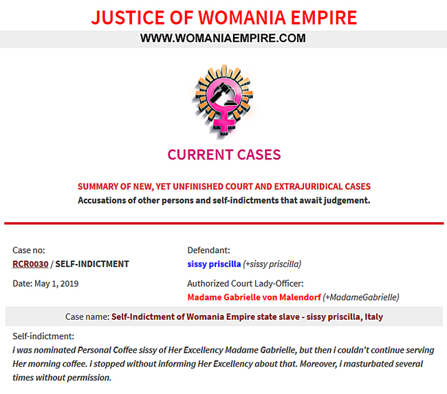 New Womania Court Case no.RCR0030